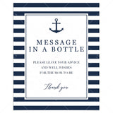 Printable message in a bottle sign for nautical shower by LittleSizzle