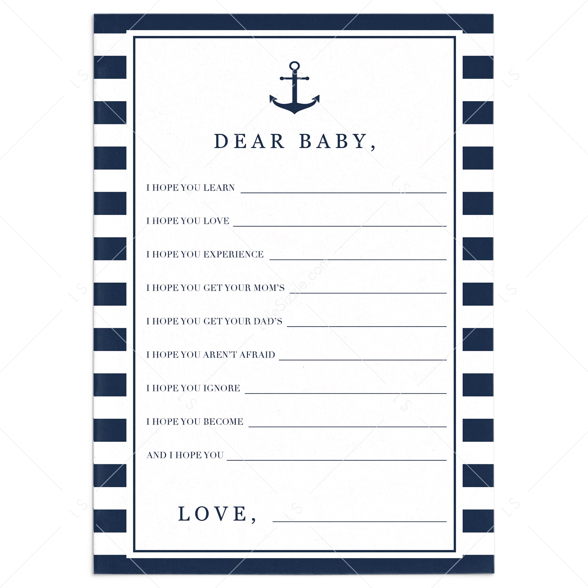 Printable wishes for the new baby boy by LittleSizzle