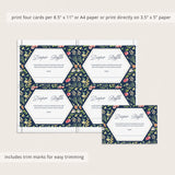 Editable floral baby diaper cards baby shower games by LittleSizzle