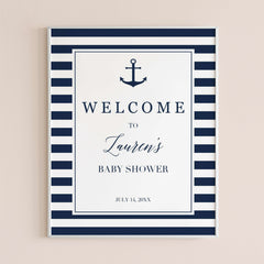 Nautical Baby Shower Welcome Sign Printable