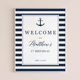 Personalized Welcome Sign for Nautical Party