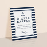 Diaper raffle sign for nautical themed baby shower by LittleSizzle