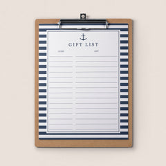 Printable Baby Shower Gift List Sheet Navy by LittleSizzle