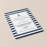 Long Distance Shower Invitation Navy and White