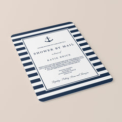 Long Distance Shower Invitation Navy and White