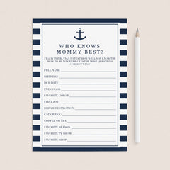 Mommy trivia game printable by LittleSizzle