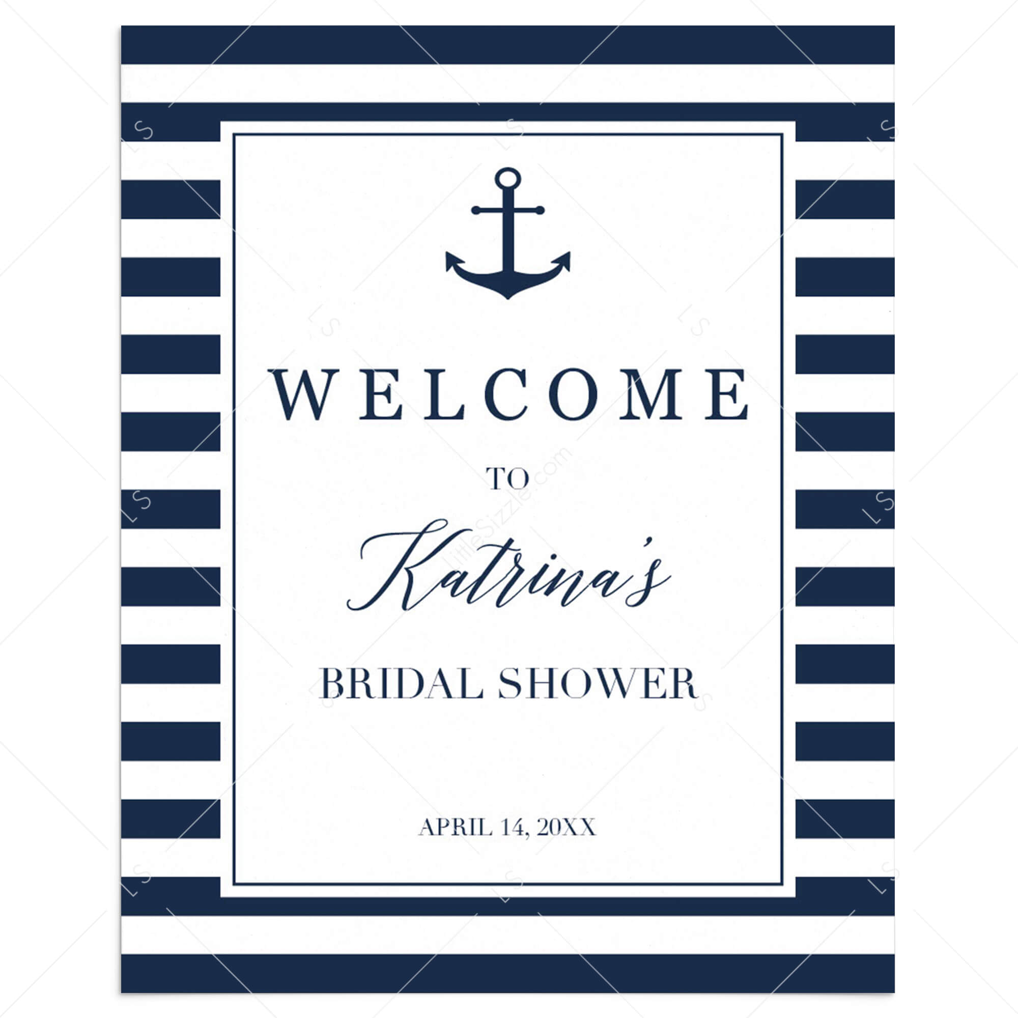 Nautical Welcome Sign for Bridal Shower Decor by LittleSizzle