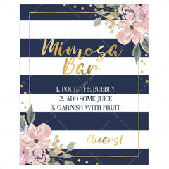 Printable mimosa sign for chic and elegant shower by LittleSizzle