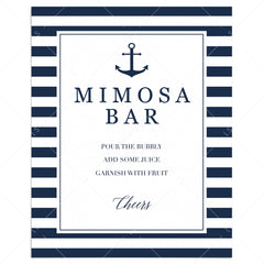 Navy and white mimosa bar sign printable by LittleSizzle