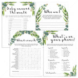 Eucalyptus baby shower games pack printable files by LittleSizzle