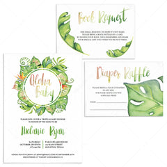 Tropical Neutral Baby Shower Invitation Set Download by LittleSizzle