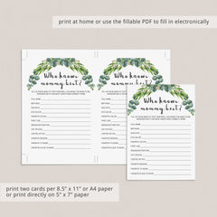 Botanical mommy trivia for zoom baby shower by LittleSizzle