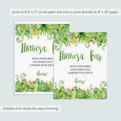 Printable mimosa sign for hawaii shower by LittleSizzle