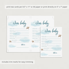 Up and Away Baby Shower Wishes for Baby Printable