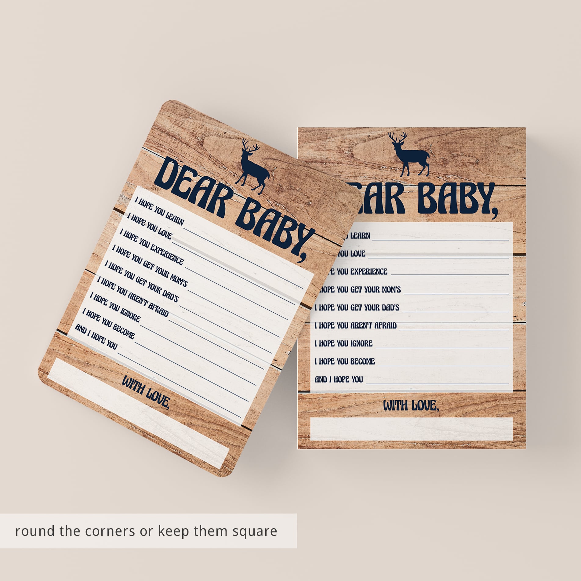 Baby wishes cards gender neutral printable PDF by LittleSizzle