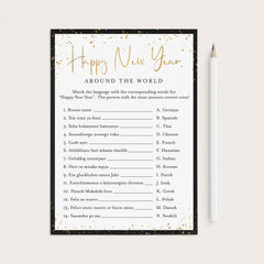 Happy New Year Around The World Game with Answers Printable by LittleSizzle