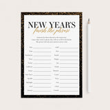 New Years Finish My Phrase Game Printable by LittleSizzle