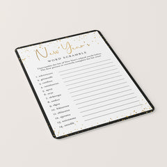 New Years Word Scramble Game Printable