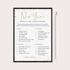 New Year's Party Game What's On Your Phone Printable by LittleSizzle