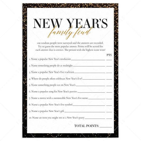 New Year's Family Feud Game Printable by LittleSizzle