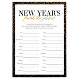 New Years Finish My Phrase Game Printable by LittleSizzle