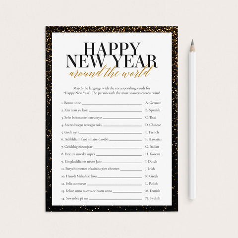 New Year's Eve Party Game for Families Printable | Download – LittleSizzle