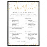 New Year's Party Game What's On Your Phone Printable by LittleSizzle