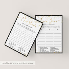 New Year's Scattergories Game Printable