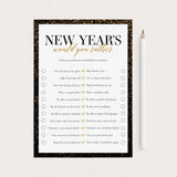 New Years This or That Game Printable by LittleSizzle