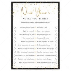New Year's Eve Game Would You Rather Printable by LittleSizzle