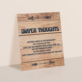 Printable Diaper Thoughts Sign for Woodland Shower