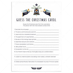 Guess The Christmas Songs Game with Answer Key Printable by LittleSizzle