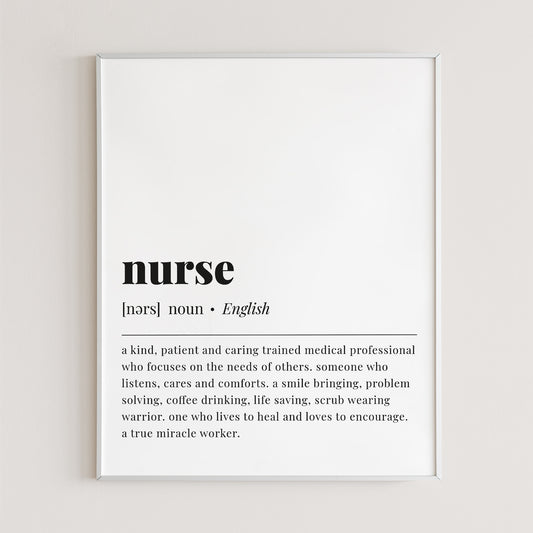 Nurse Definition Print Instant Download by Littlesizzle