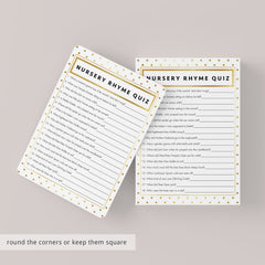 Gold and white baby shower games printable by LittleSizzle