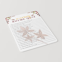 Nursery rhyme game printable for autumn baby shower by LittleSizzle