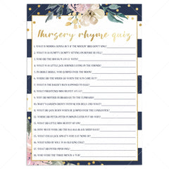 Pink and navy stripes girl baby shower games by LittleSizzle