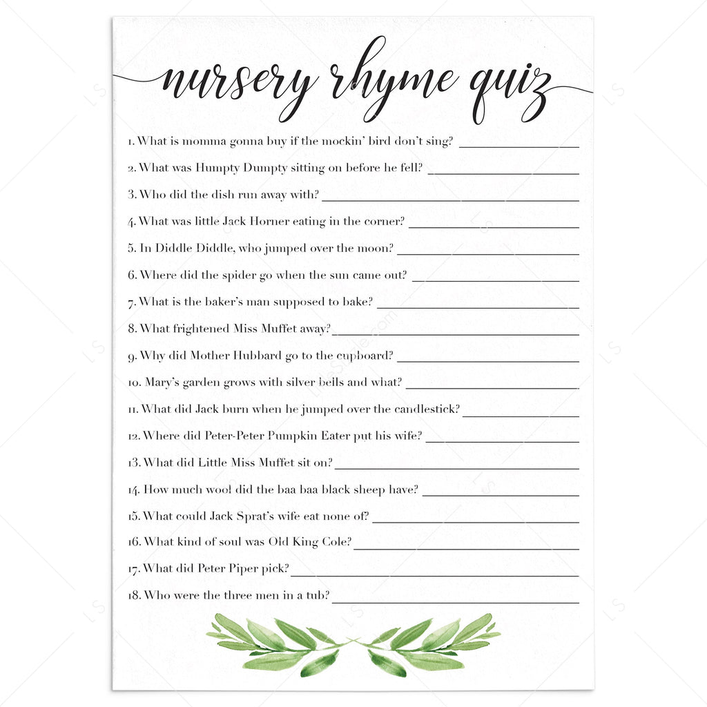 Printable Nursery Rhyme printable-nursery-rhyme
