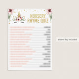 Nursery rhyme quiz baby shower game answers by LittleSizzle