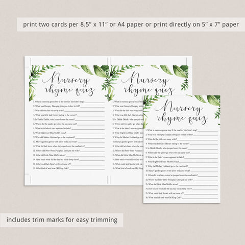 Watercolor Botanical games for baby shower printables | Instant ...