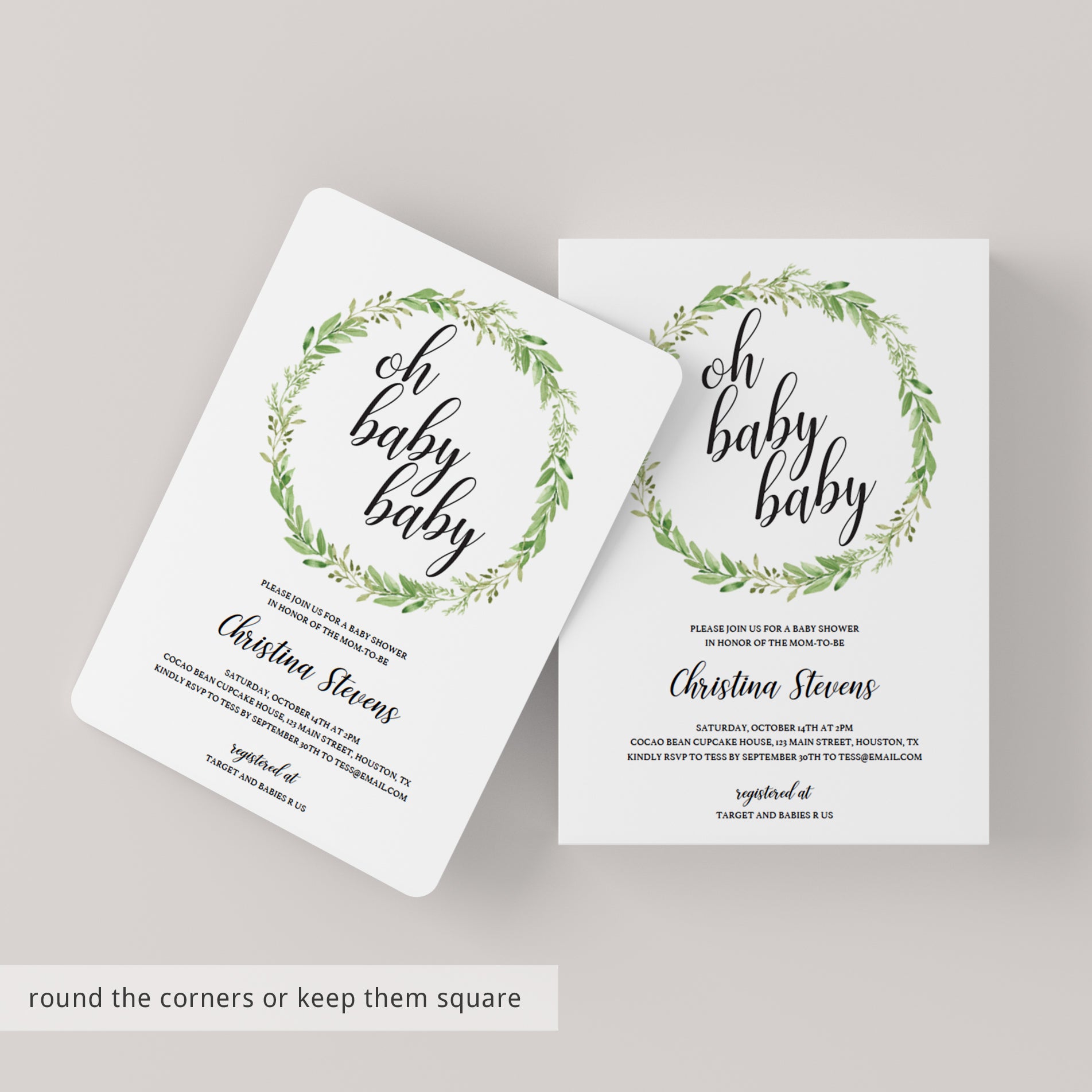 Twin baby shower evite template instant download