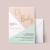 Pink and Mint Baby Shower Invites by LittleSizzle