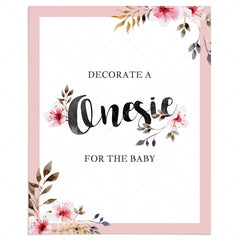 Decorate a onesie baby shower station table sign by LittleSizzle