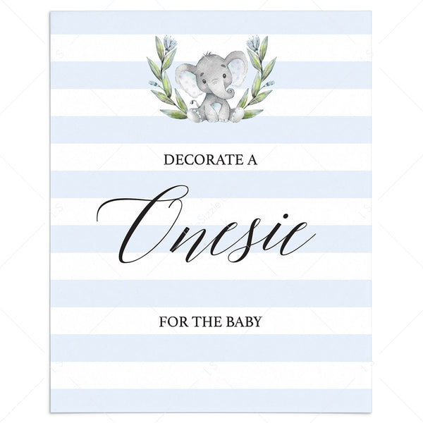 instructions for onesie decorating table