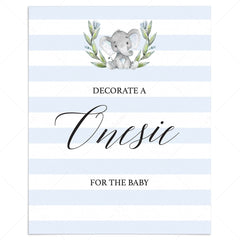 Decorate a onesie for boy baby shower printable by LittleSizzle