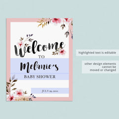 Printable Baby Shower Decor Pack for Girls