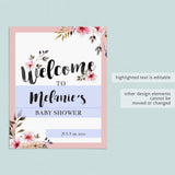 Personalized Blush Pink Shower Welcome Sign