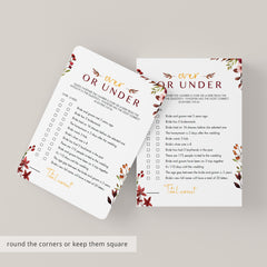 Editable Over or Under Game Template | Bohemian Theme – LittleSizzle