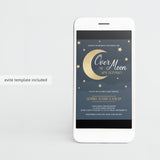 Moon and stars baby shower invitation digital template by LittleSizzle