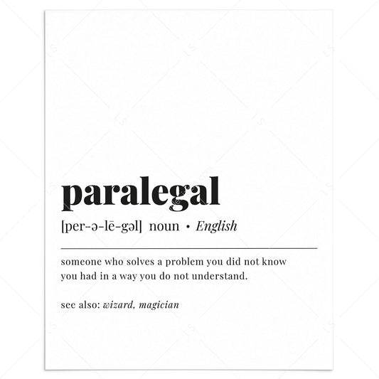 Paralegal Definition Print Instant Download by LittleSizzle