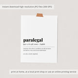 Paralegal Definition Print Instant Download